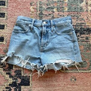 Madewell Light Blue Frayed Jean Shorts